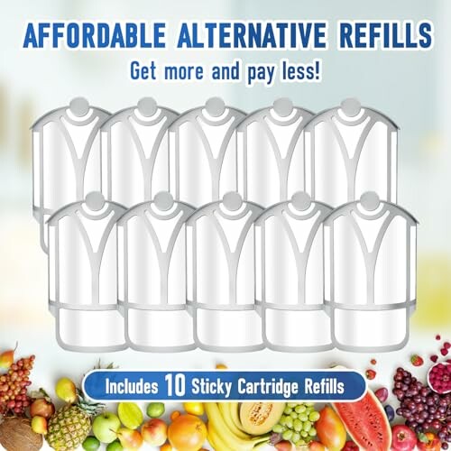 Affordable alternative refills, includes 10 sticky cartridge refills.