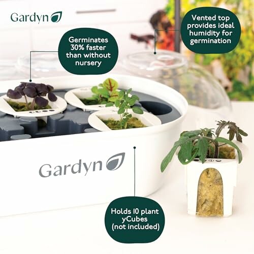 Gardyn device with plant yCubes for germination